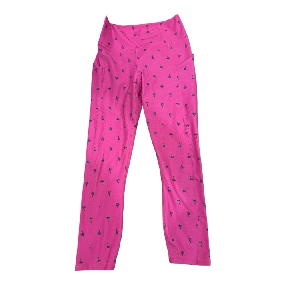 FABLETICS Pink Leggings with Palm Tree Print